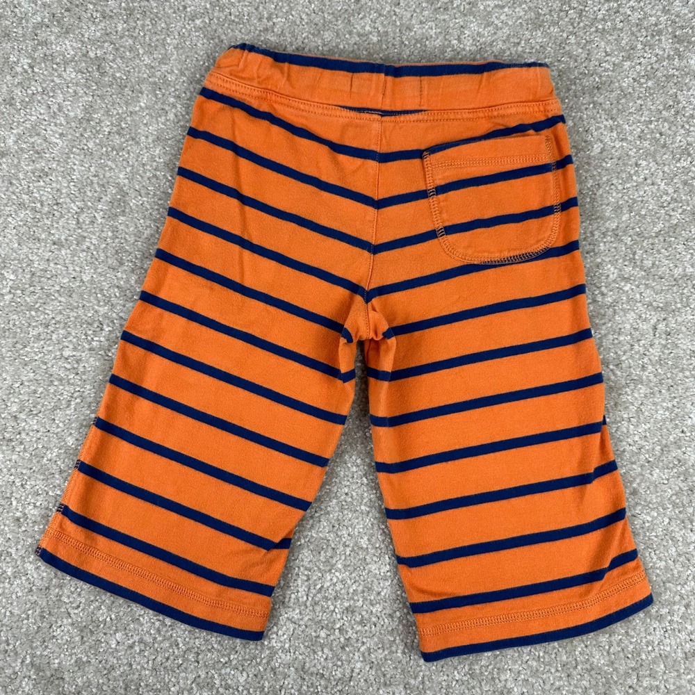 Mini Boden Boys 6Y Orange Blue Striped Cotton Jersey Shorts Drawstring Casual - Picture 5 of 5